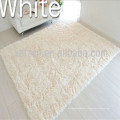 white microfiber polyester shaggy tile carpet floor decoration